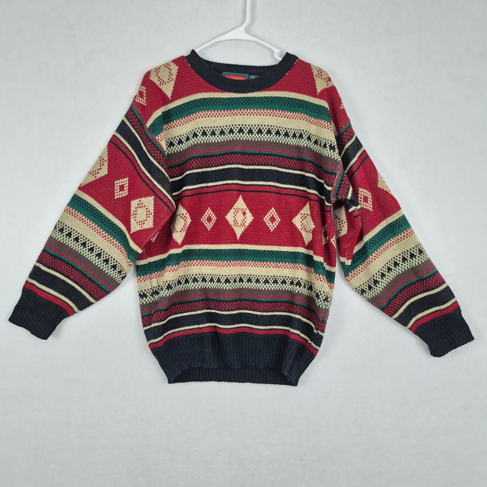 Vintage Fair Isle Sweater Stoneriver Outfitters Large Red Striped Grandpacrore